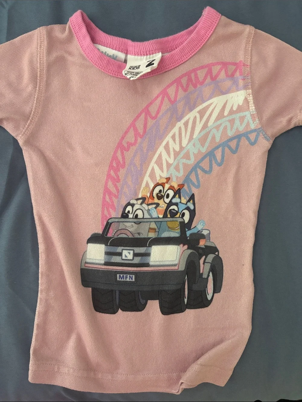 Cotton On Pink Bluey Rainbow Short Sleeve Pajama Set
